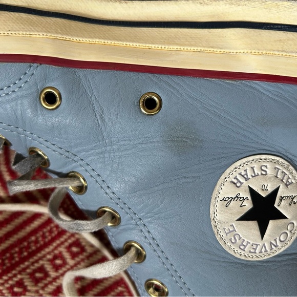 Converse Blue Floral High-Top Sneakers Size 8.5 - Picture 10 of 10